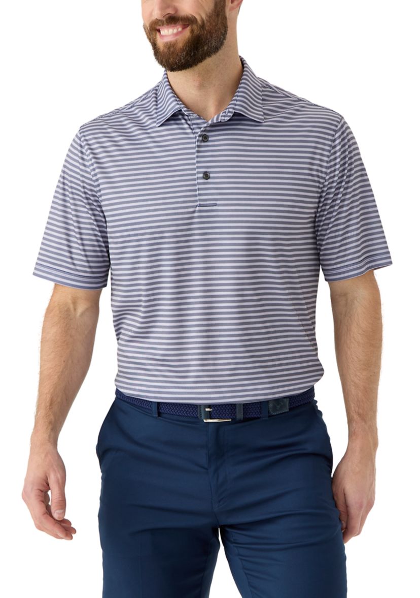 Mens Stretch Vista Striped Polo Shirt 