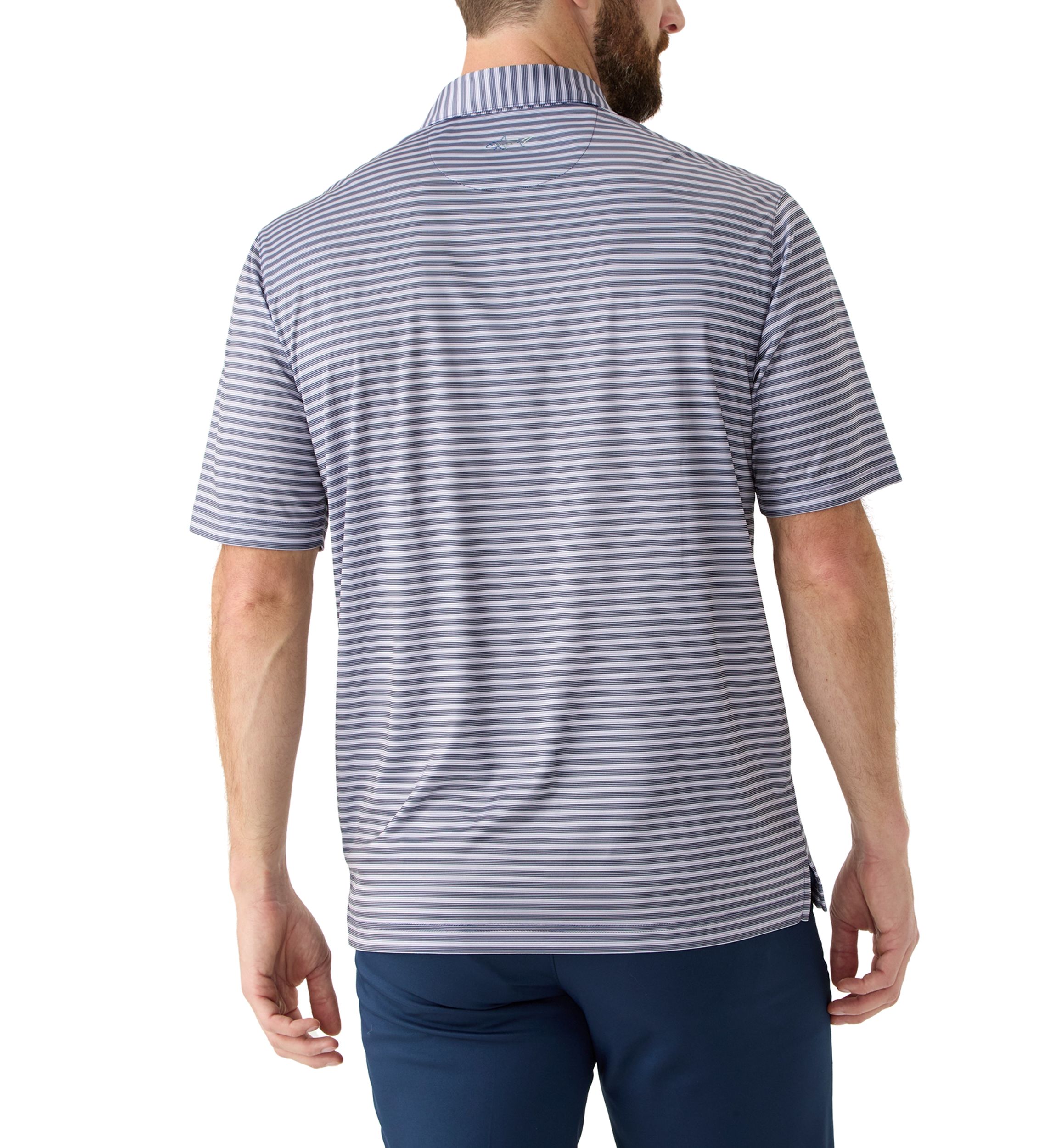 Mens Stretch Vista Striped Polo Shirt 