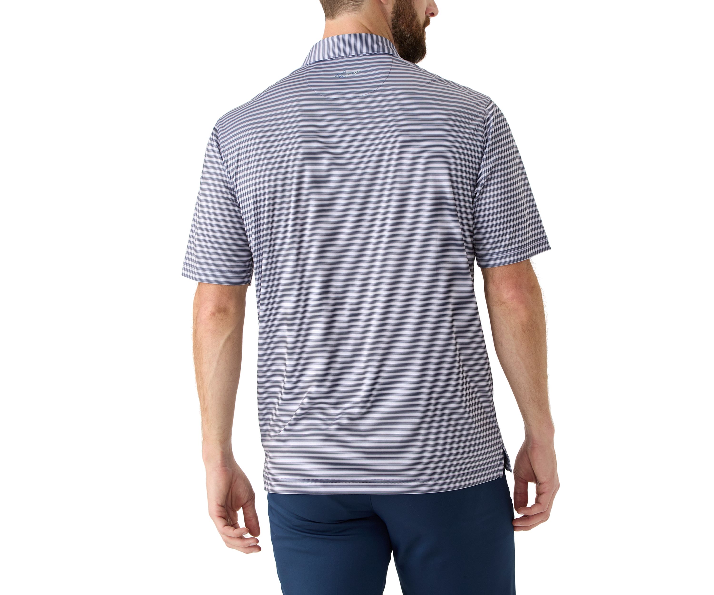 Mens Stretch Vista Striped Polo Shirt 