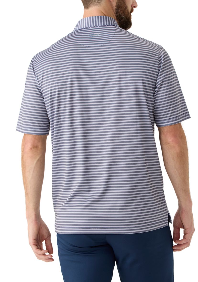 Mens Stretch Vista Striped Polo Shirt 
