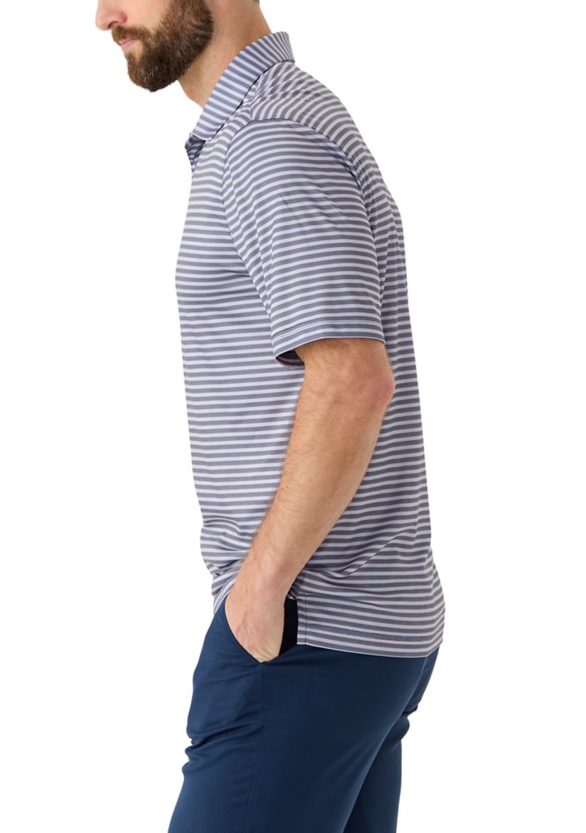 Mens Stretch Vista Striped Polo Shirt 