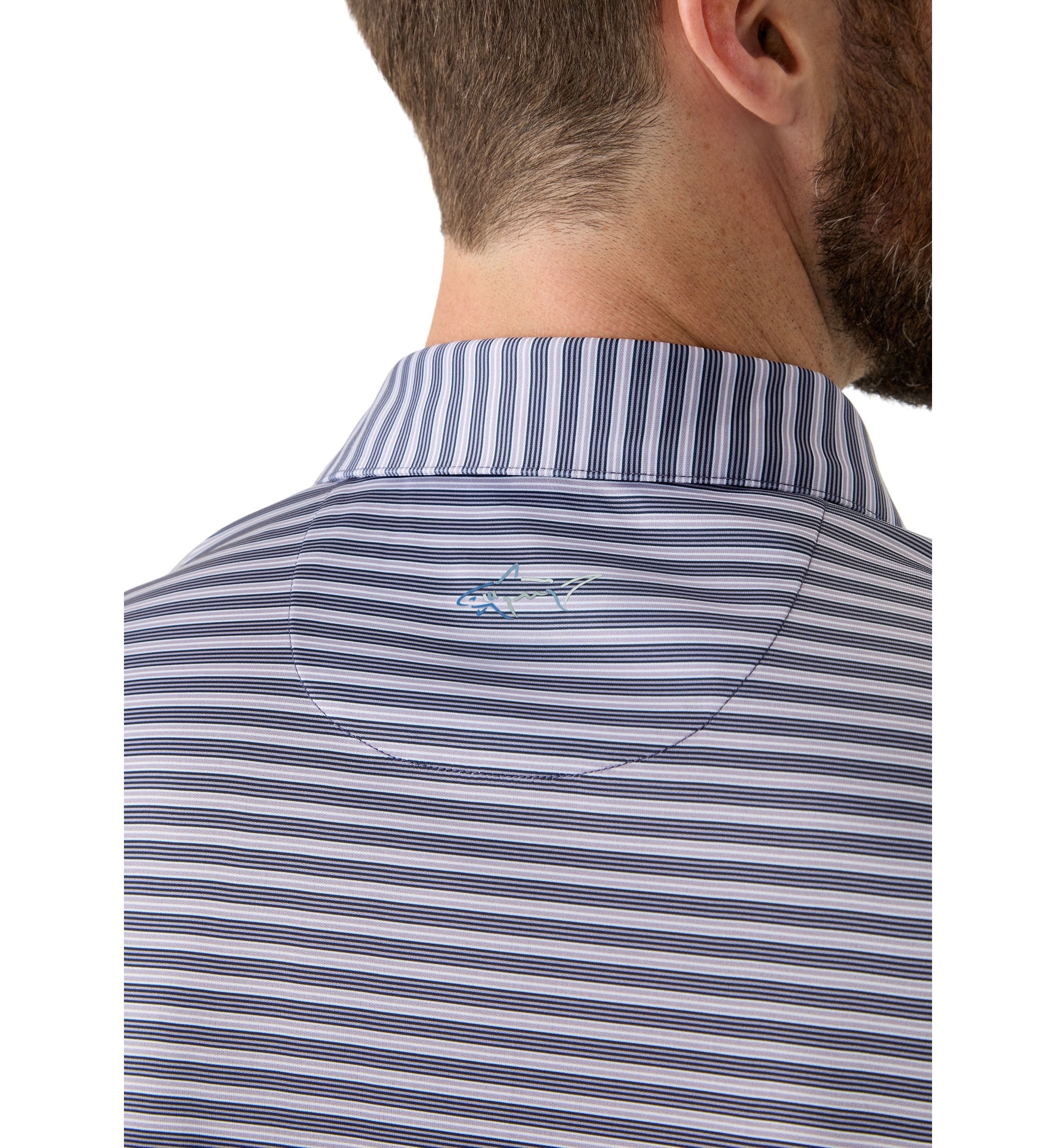 Mens Stretch Vista Striped Polo Shirt 