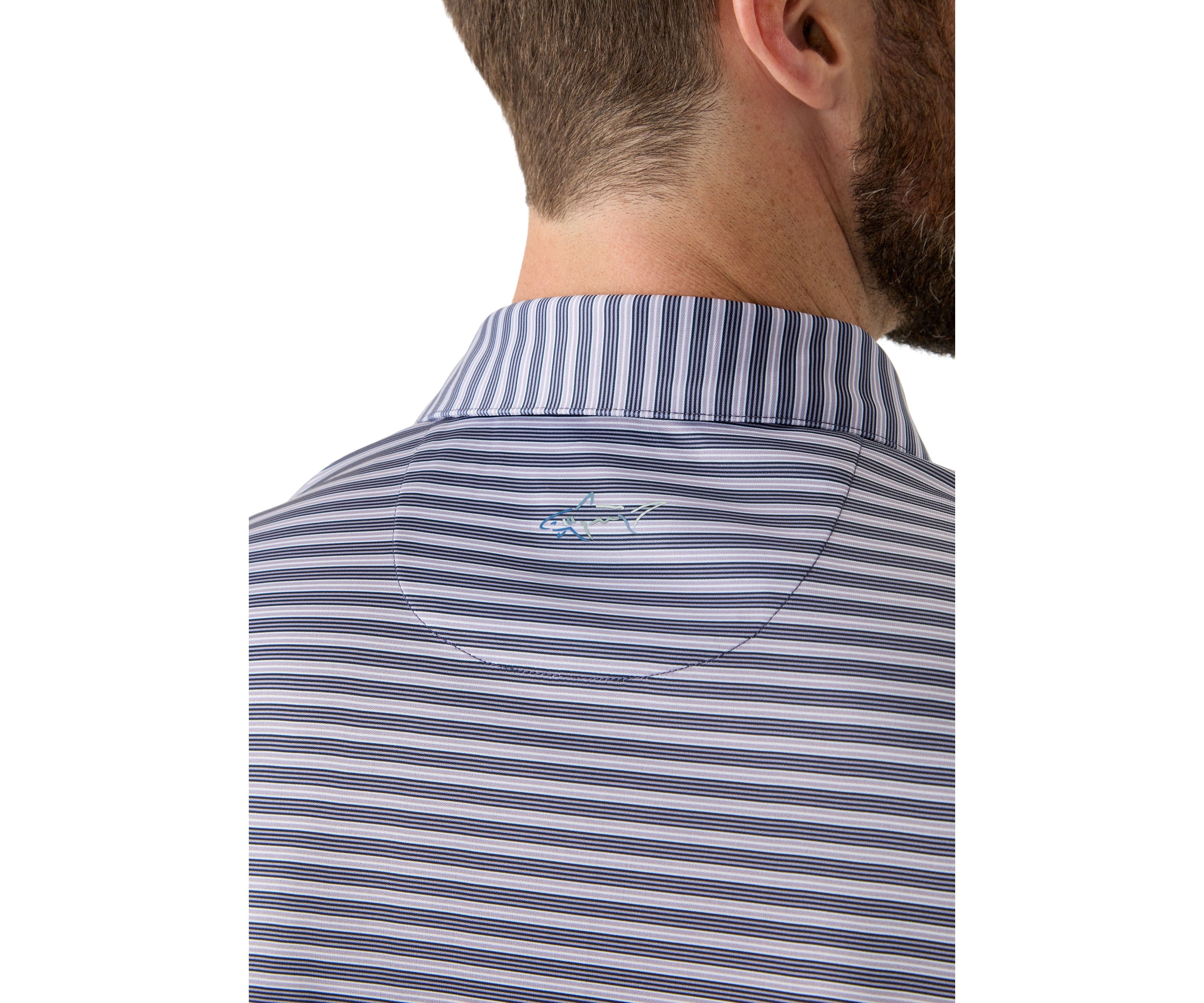 Mens Stretch Vista Striped Polo Shirt 