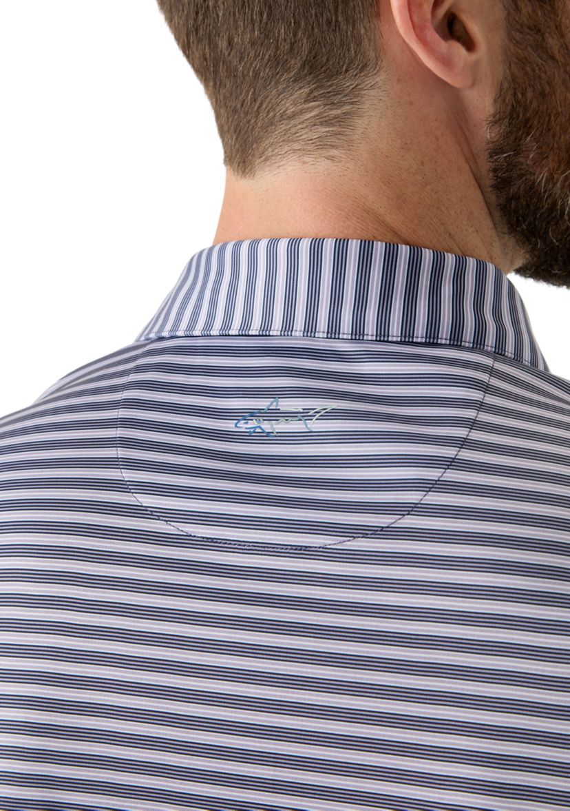 Mens Stretch Vista Striped Polo Shirt 
