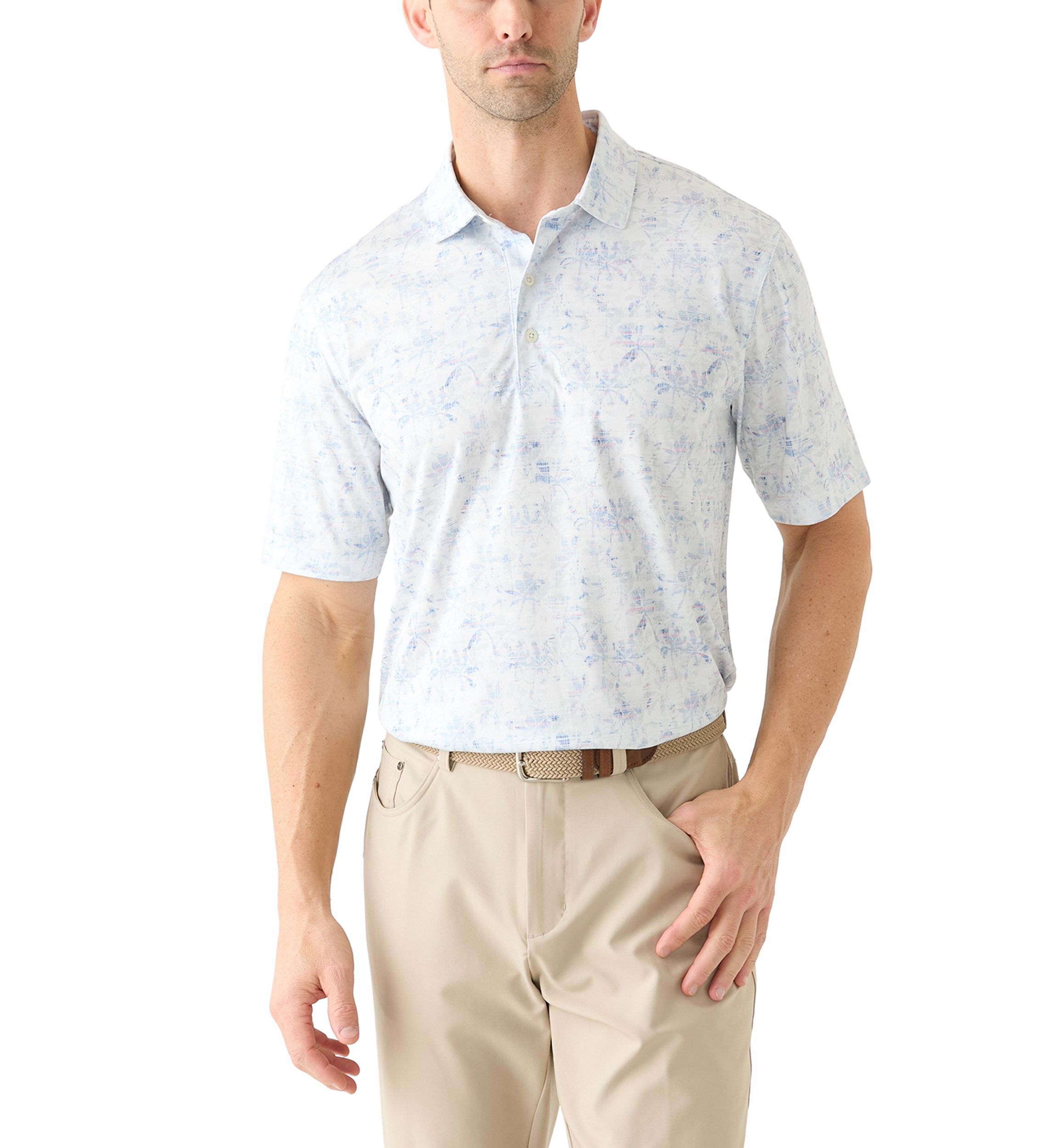 Mens Palm Printed Polo Shirt