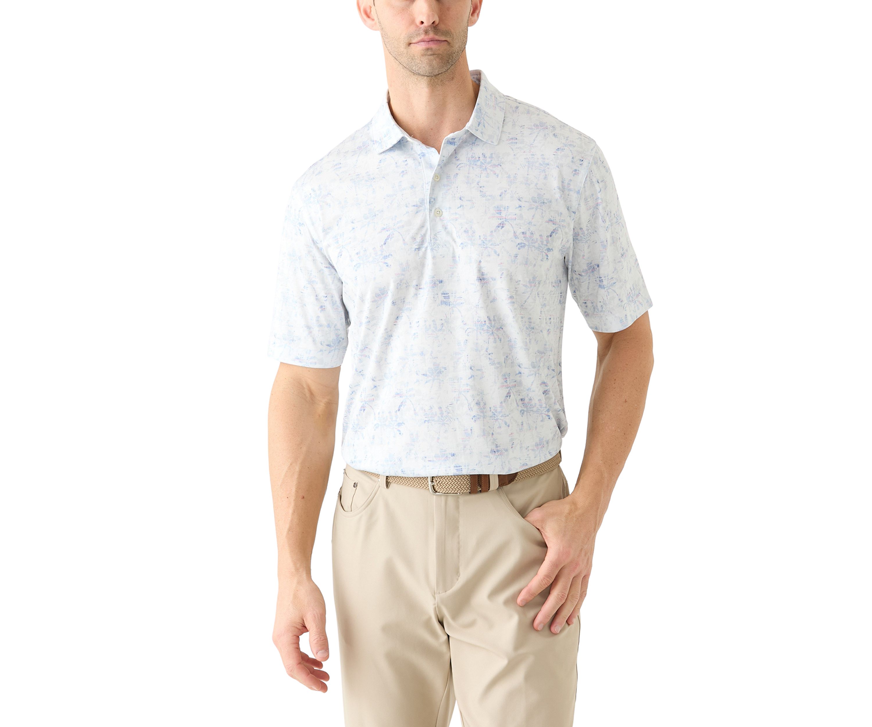 Mens Palm Printed Polo Shirt