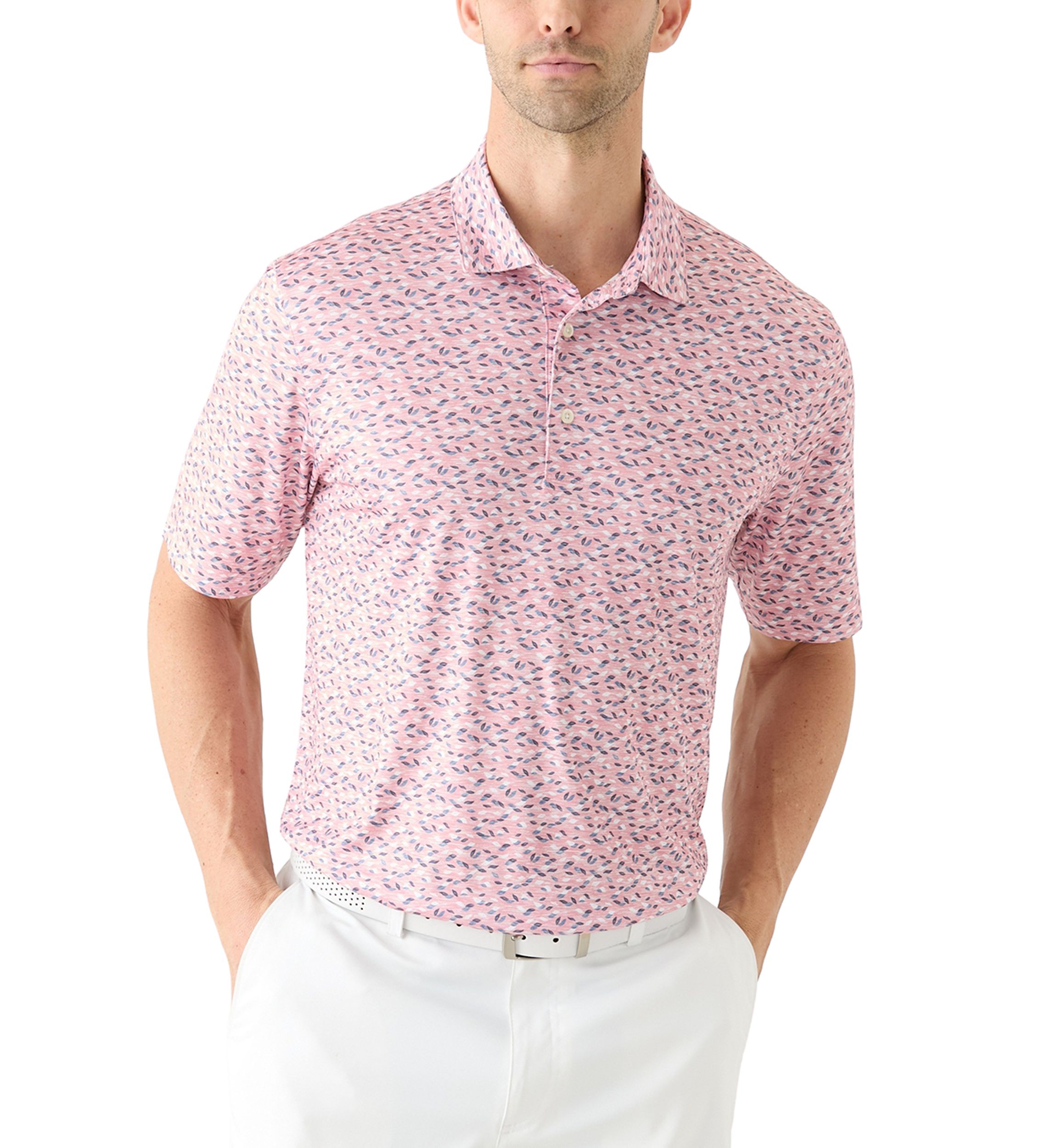 Mens Foliage Printed Polo Shirt