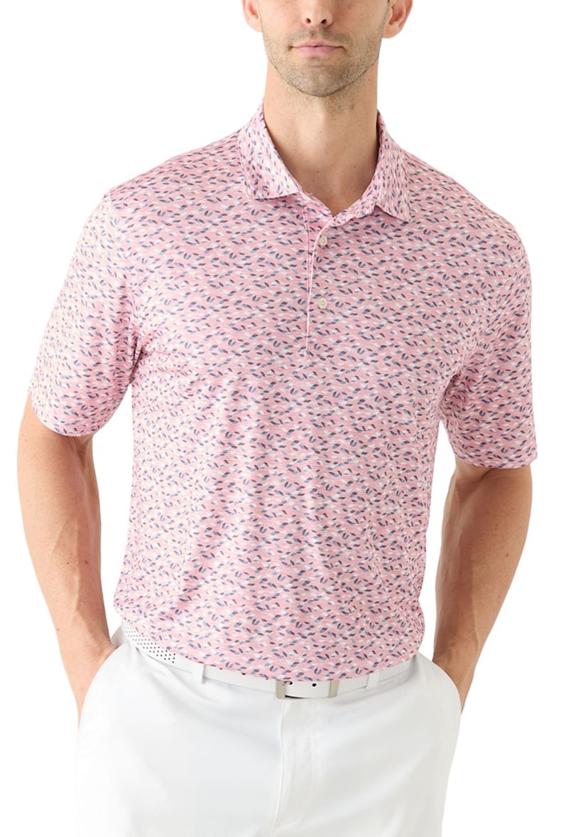 Mens Foliage Printed Polo Shirt