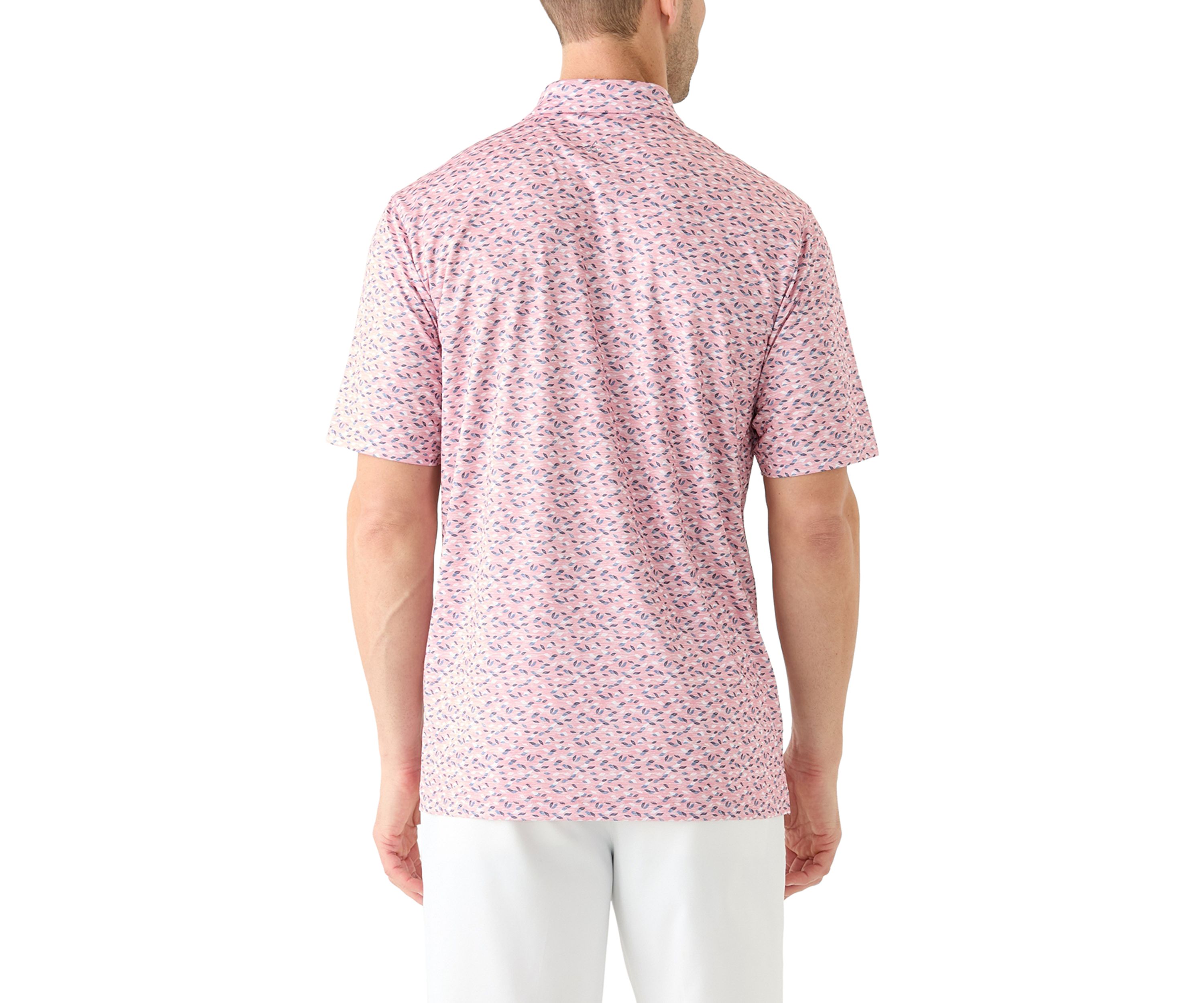 Mens Foliage Printed Polo Shirt