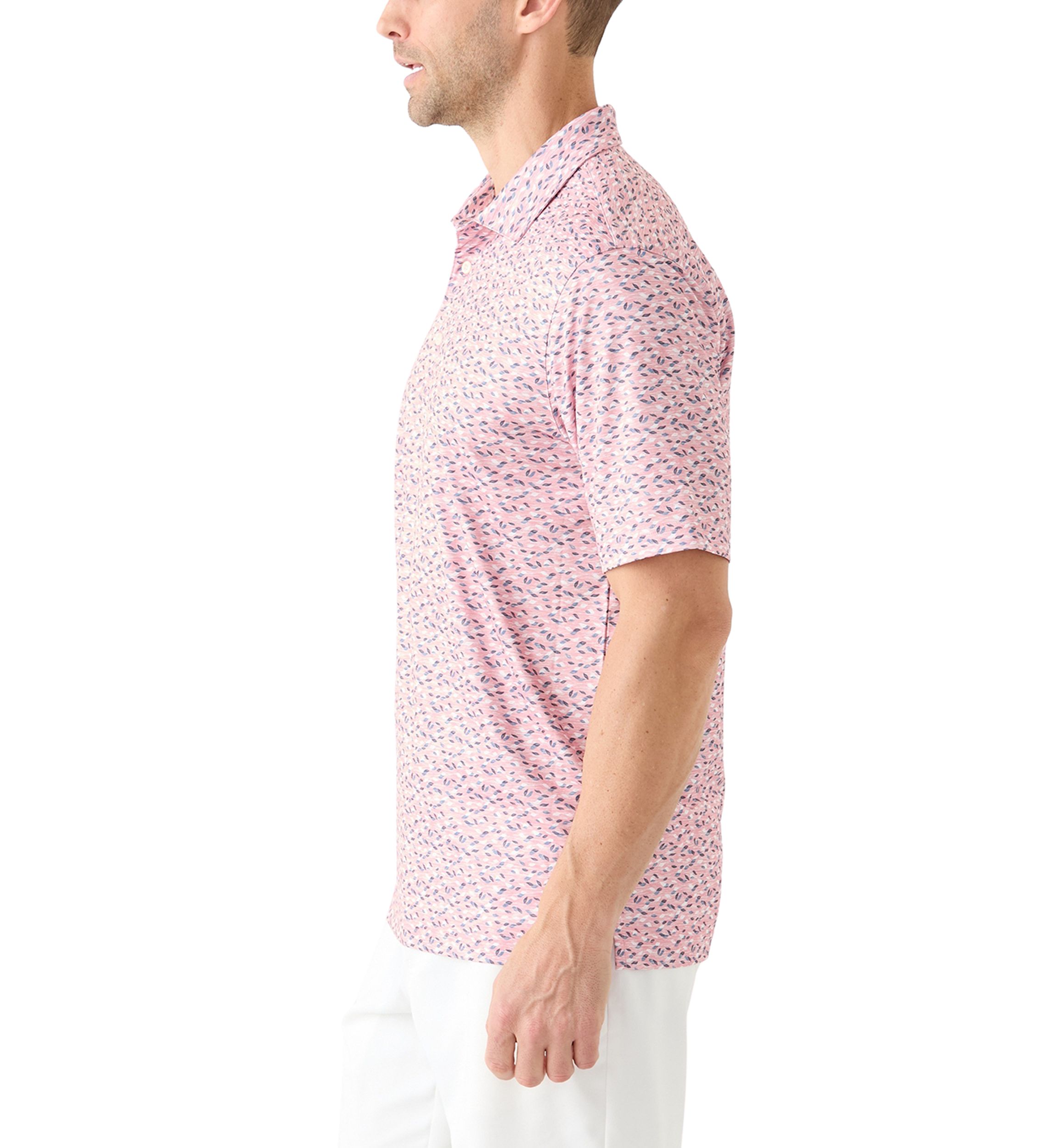 Mens Foliage Printed Polo Shirt