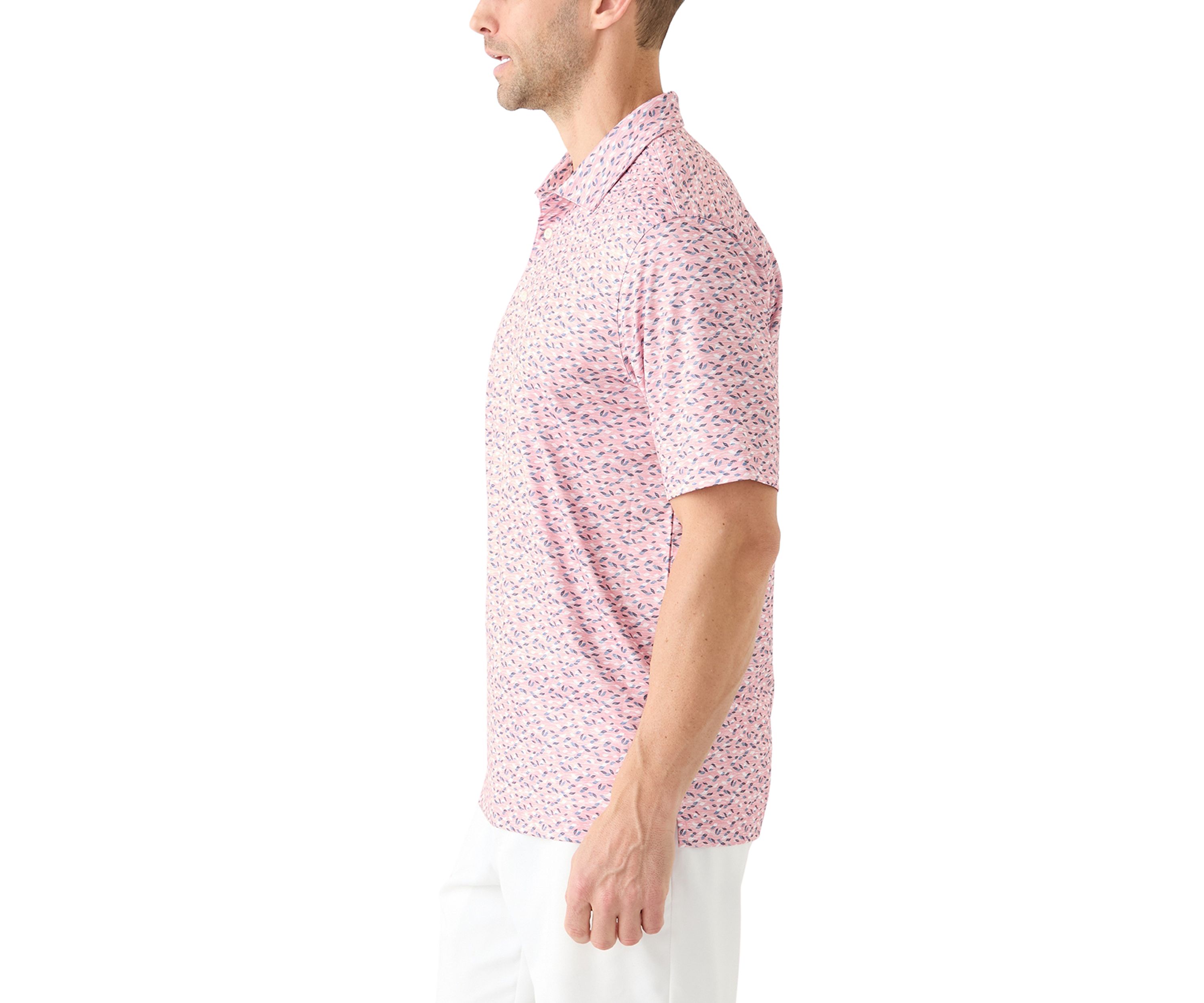 Mens Foliage Printed Polo Shirt