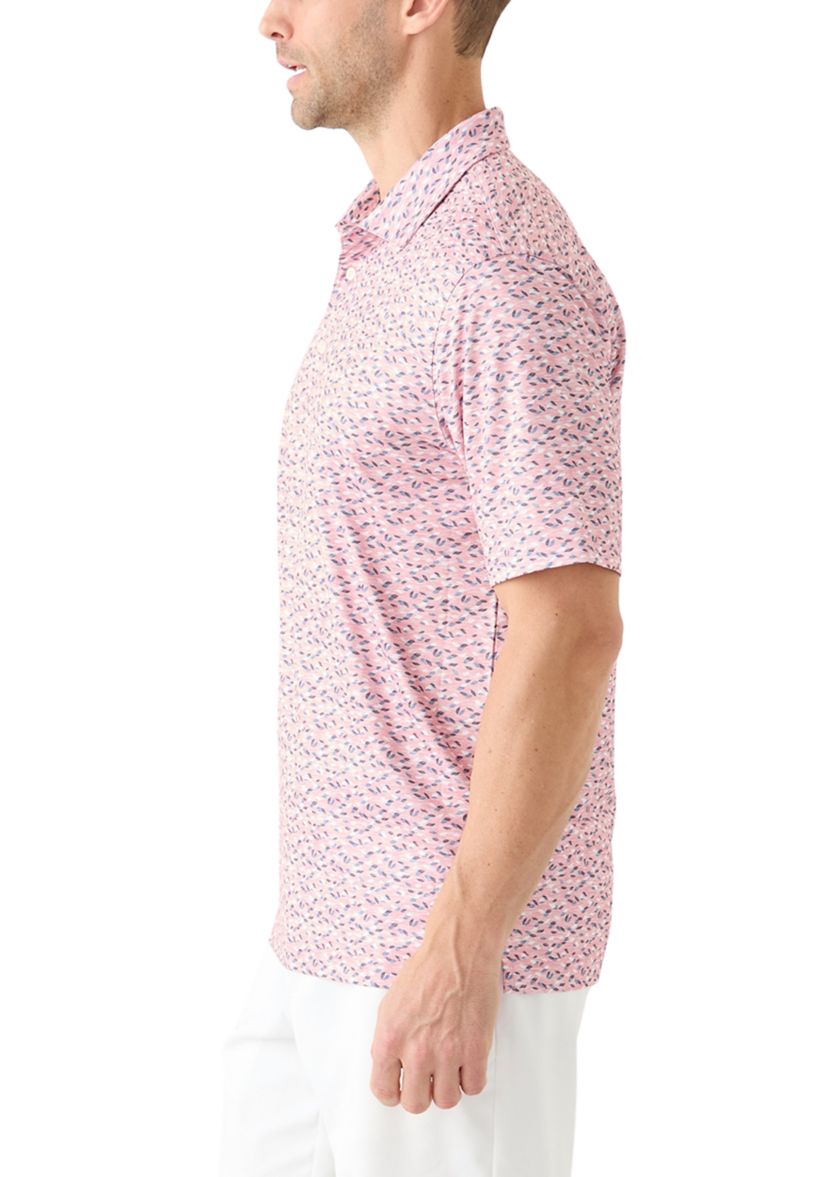 Mens Foliage Printed Polo Shirt