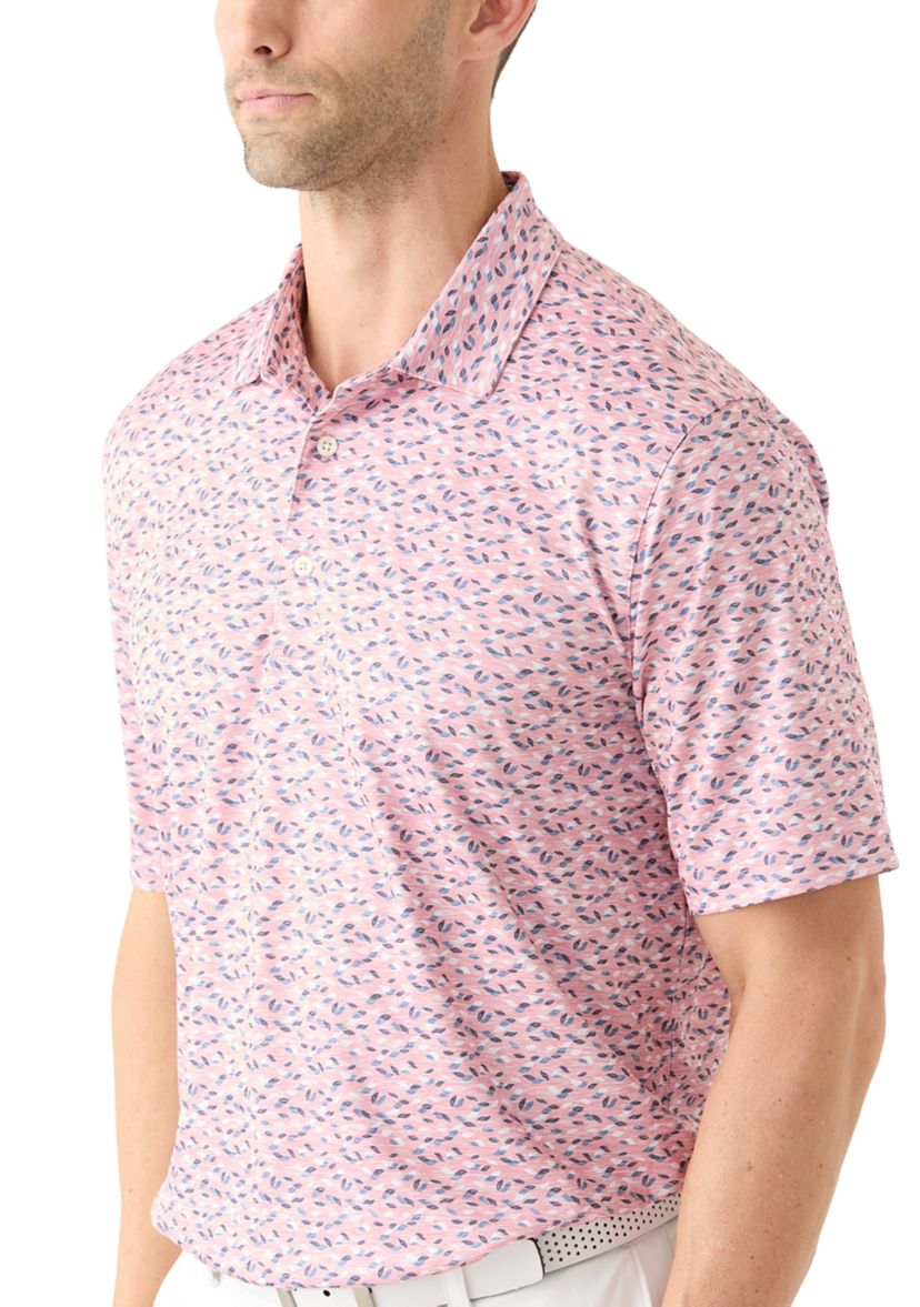 Mens Foliage Printed Polo Shirt