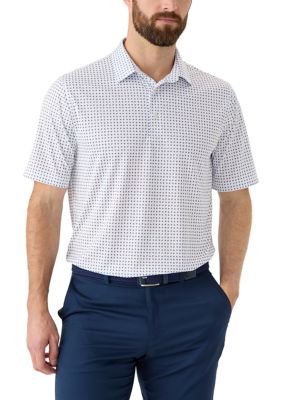 Greg Norman Collection Men's Print Polo Shirt, White, 2XL