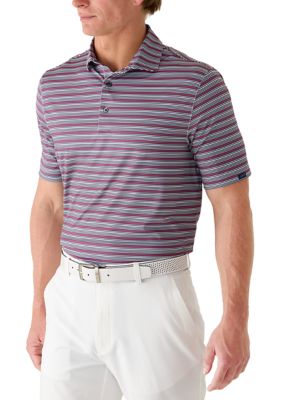 Greg Norman Collection Men's Panorama Striped Polo Shirt, Blue, 2XL