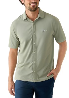 Greg Norman Collection Men's Full Button Piqué Polo Shirt, 2XL