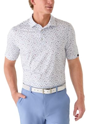 Greg Norman Collection Men's American Drinks Shirt, White, 2XL