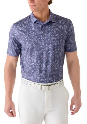 Greg Norman Collection Men's Albatross Printed Shirt, Blue, 2XL