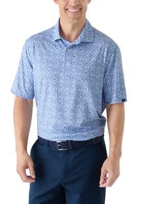 Greg Norman Collection Men's Fisherman Print Shirt, Purple, 2XL