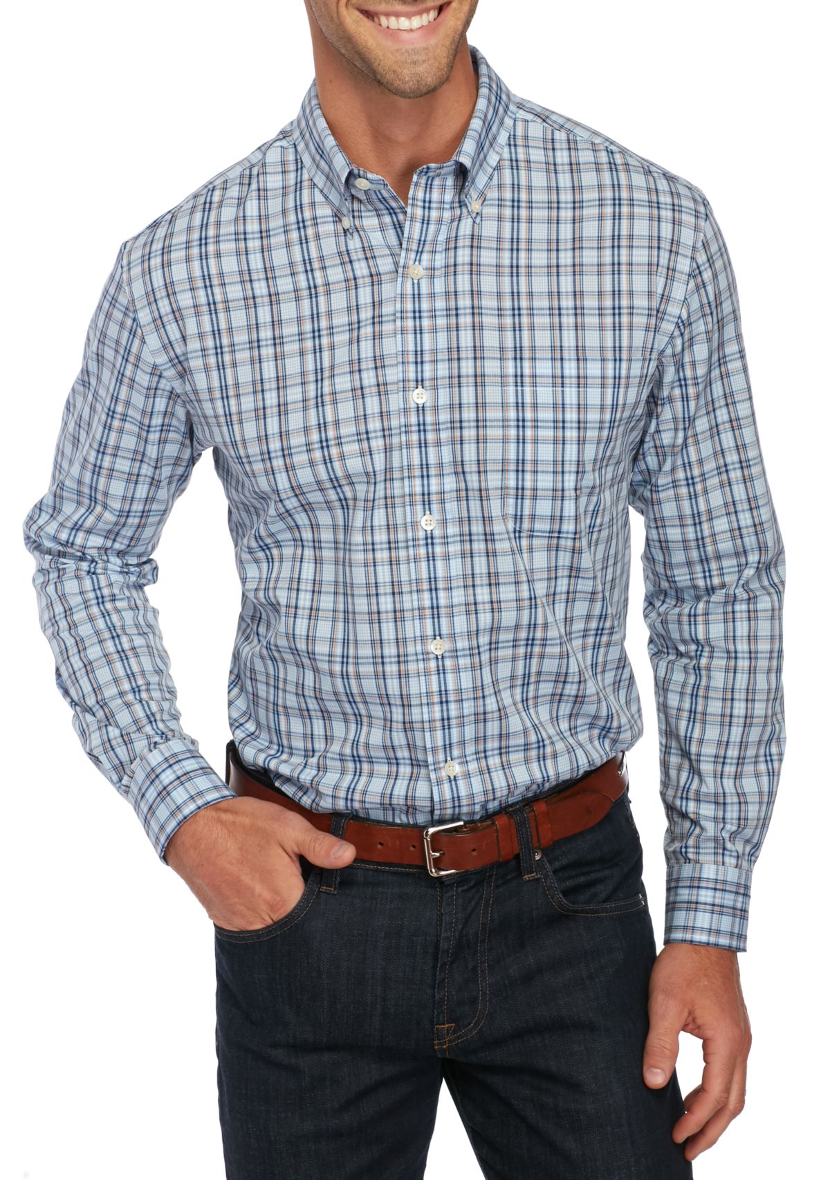 Long Sleeve Easy Care Plaid Shirt