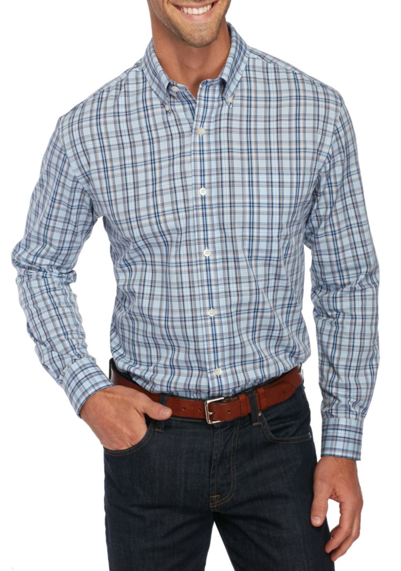 Long Sleeve Easy Care Plaid Shirt