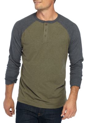 Saddlebred® Long Sleeve Raglan Henley Shirt | belk