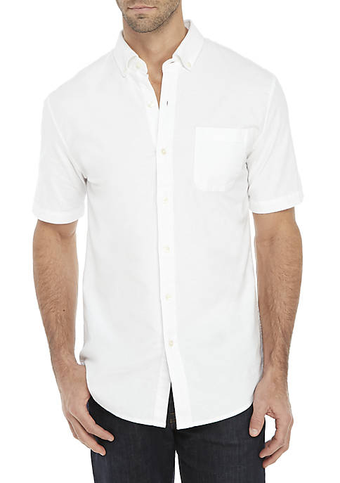 Saddlebred® Solid Short Sleeve Oxford Shirt | belk