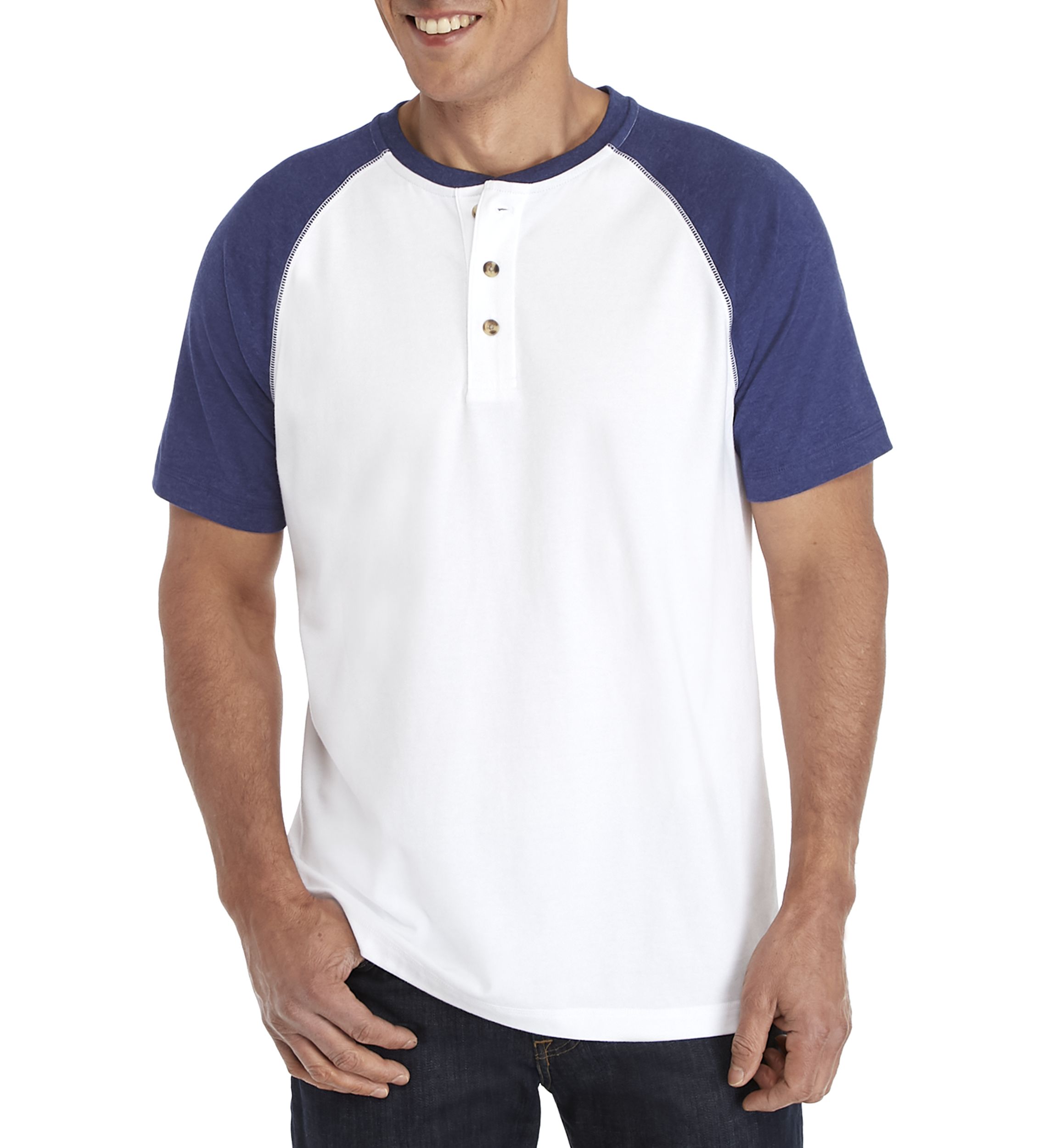 Short Sleeve Comfort Flex Raglan Henley Shirt