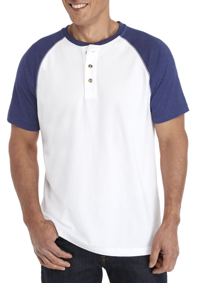 Short Sleeve Comfort Flex Raglan Henley Shirt