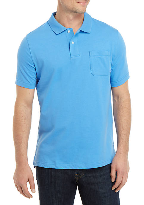 Saddlebred® Short Sleeve Tailored Fit Jersey Polo Shirt | belk