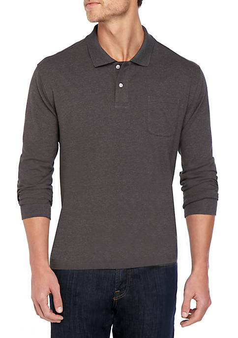Saddlebred® Comfort Flex Long Sleeve Jersey Polo Shirt | belk