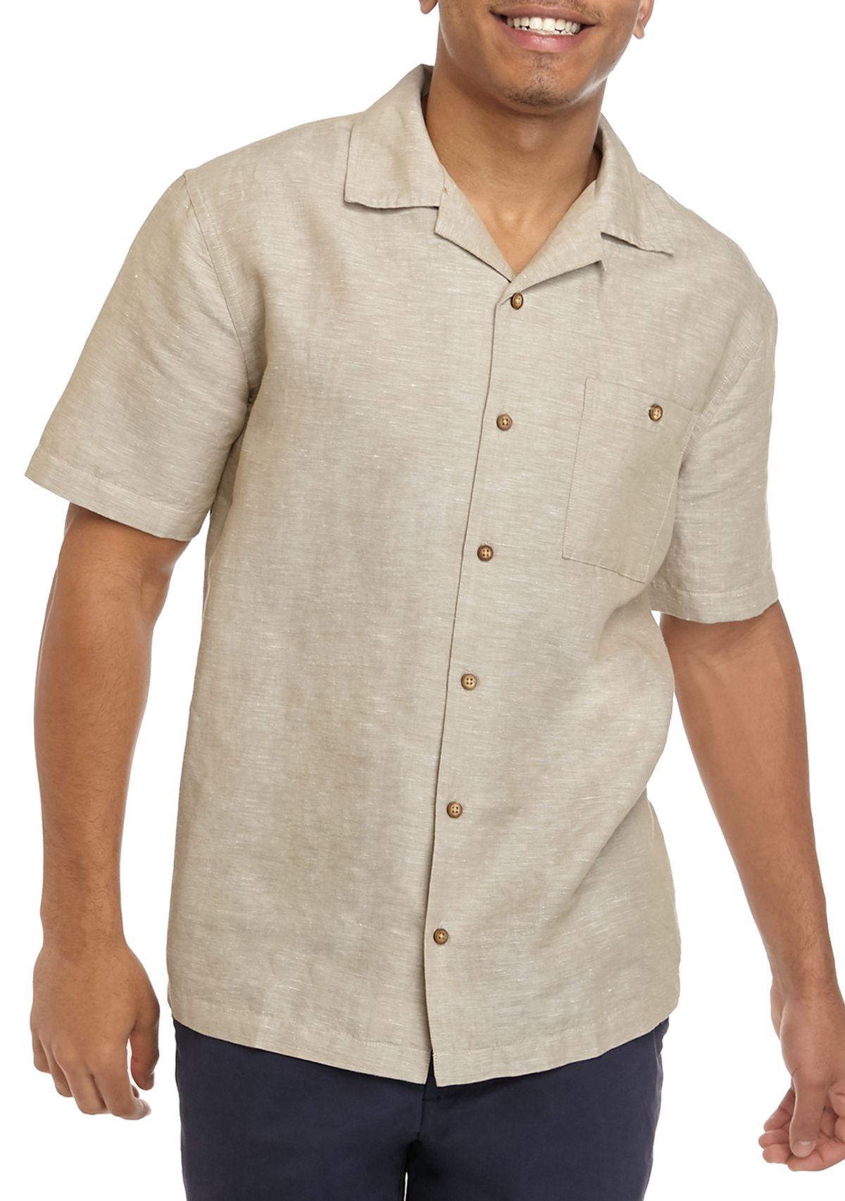  Short Sleeve Linen Button Down Shirt