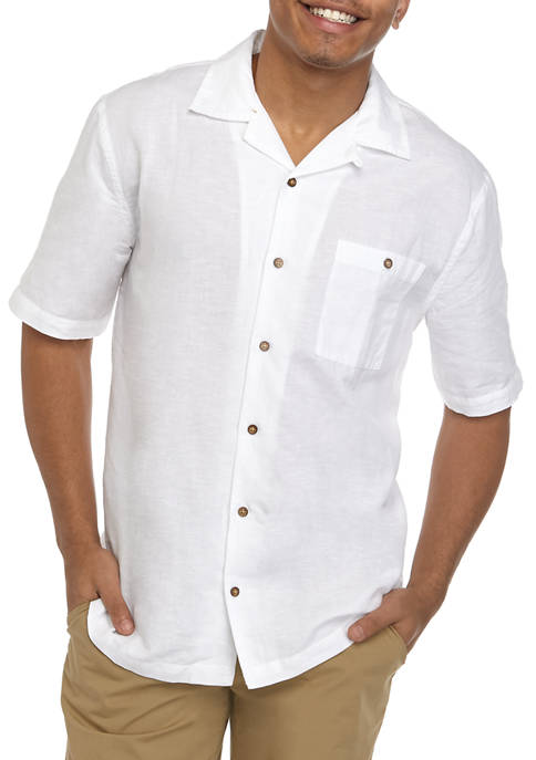 Saddlebred® Short Sleeve Linen Button Down Shirt | belk