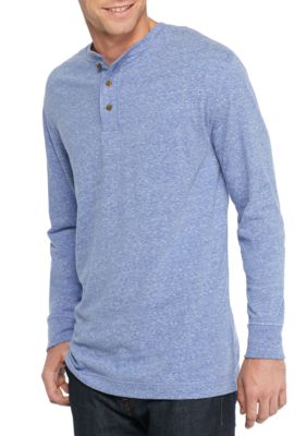 Saddlebred Long Sleeve Solid Sueded Henley Shirt | Belk