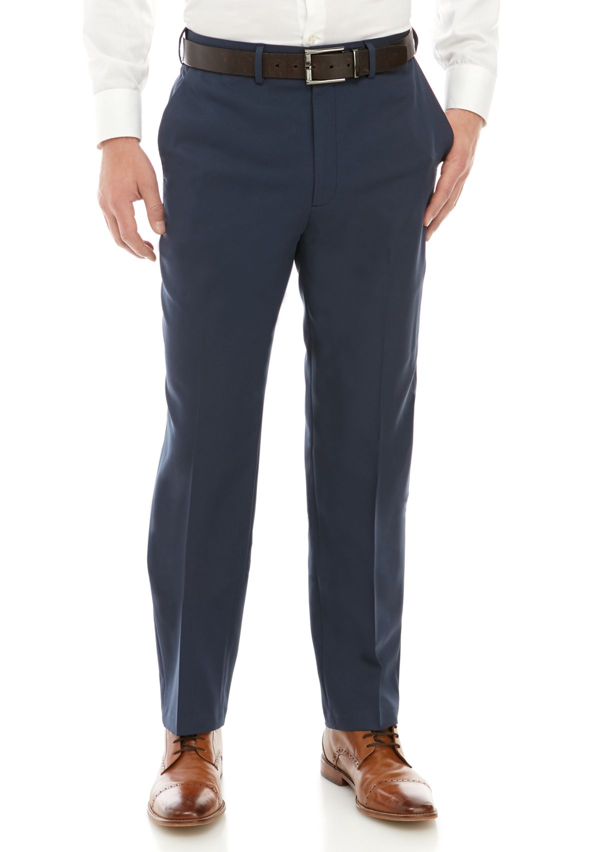Stretch Gab Flat Front Pants 