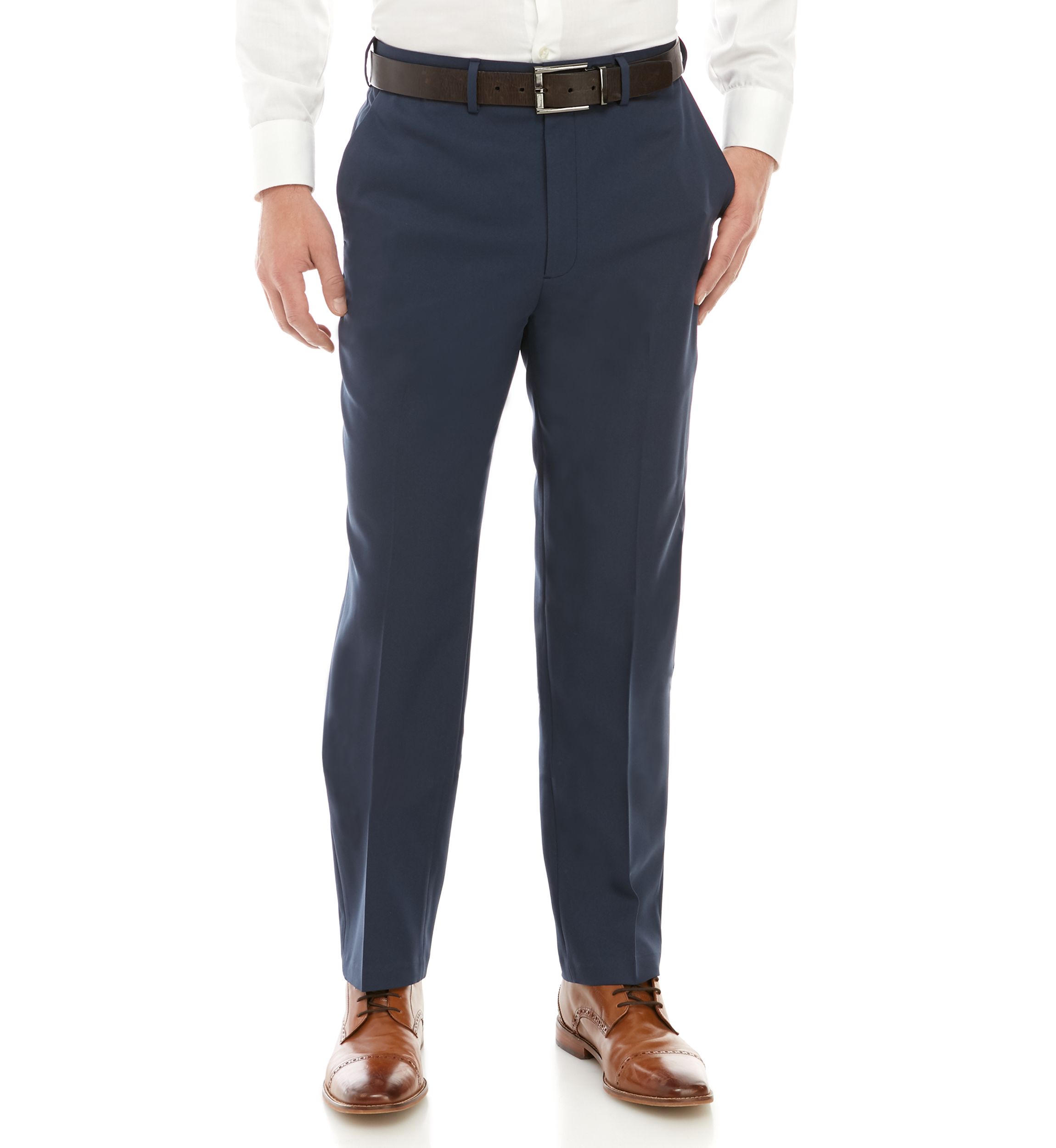 Stretch Gab Flat Front Pants 