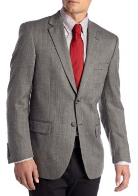 Saddlebred® Classic Fit Black & Gray Herringbone Sport Coat | belk