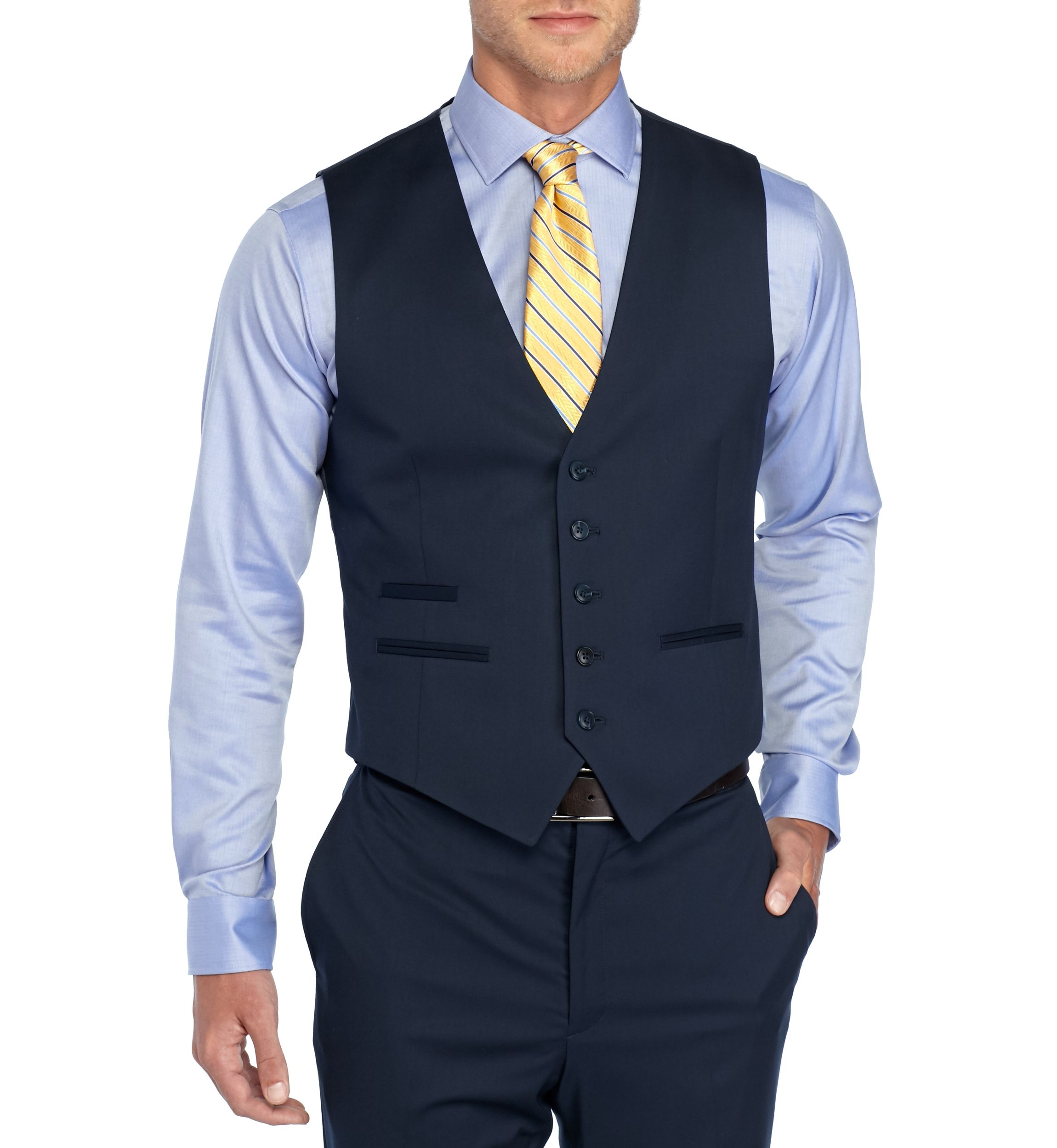 Solid Stretch Suit Vest