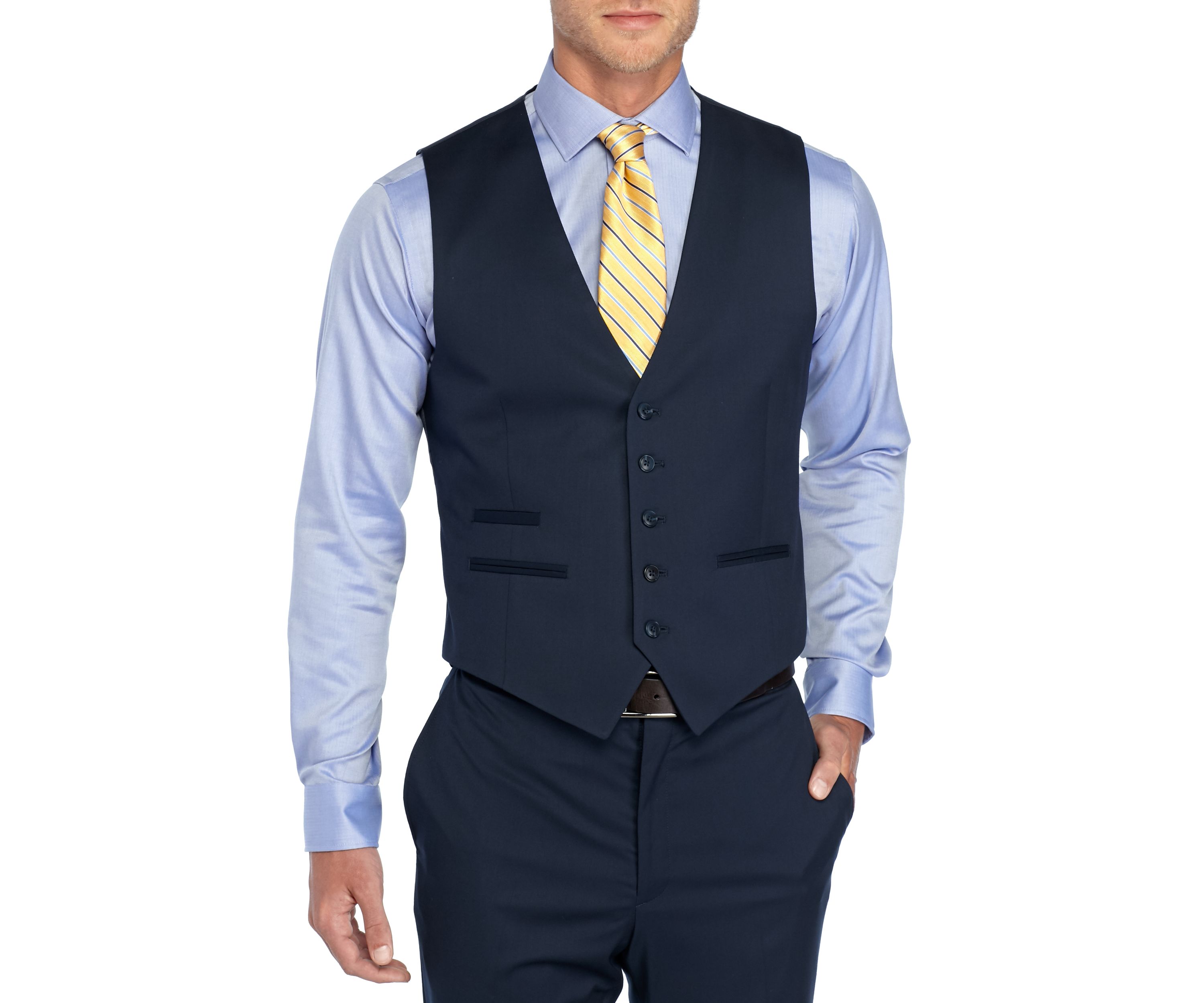 Solid Stretch Suit Vest