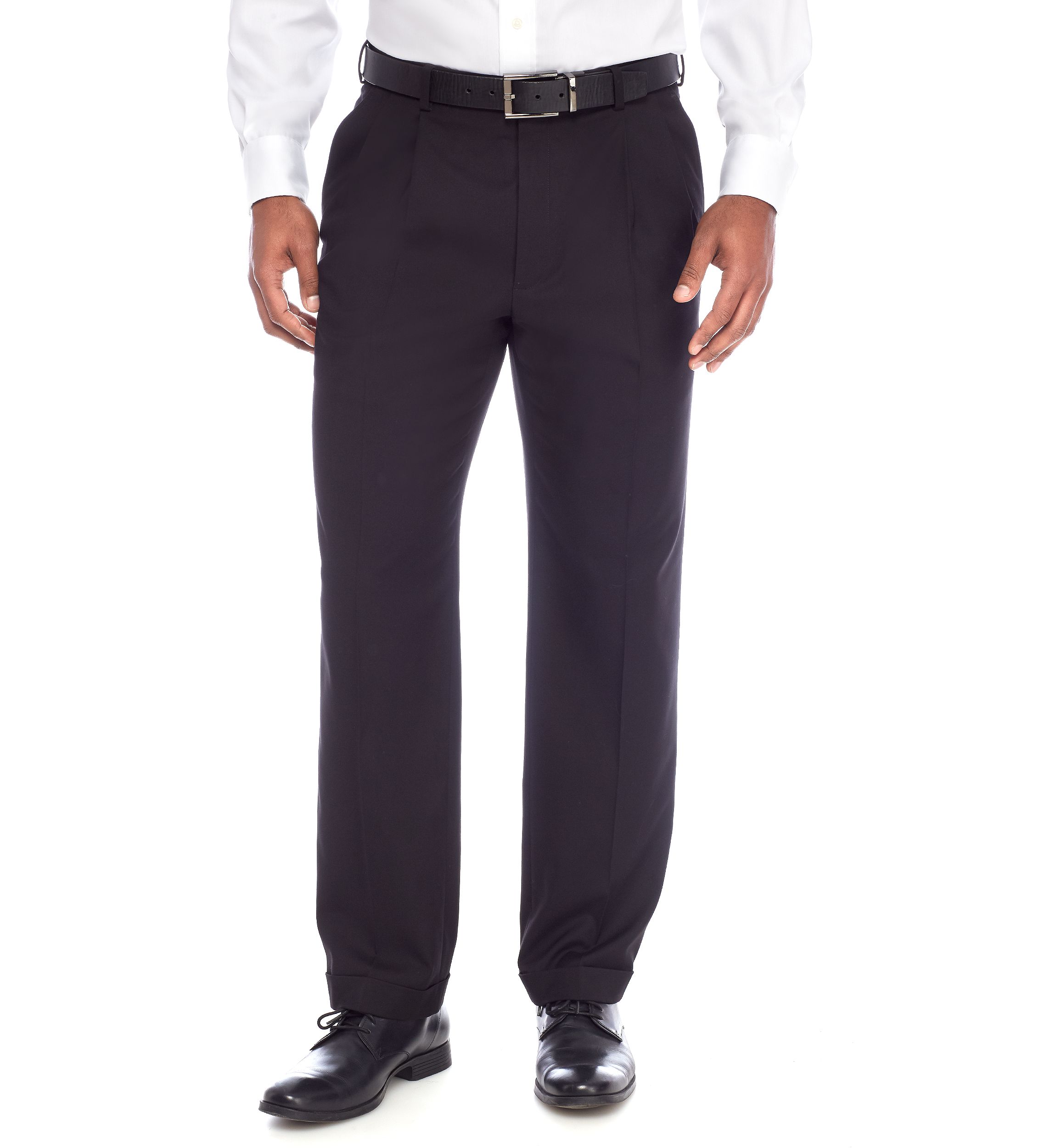 Big & Tall Black Solid Stretch Pants  