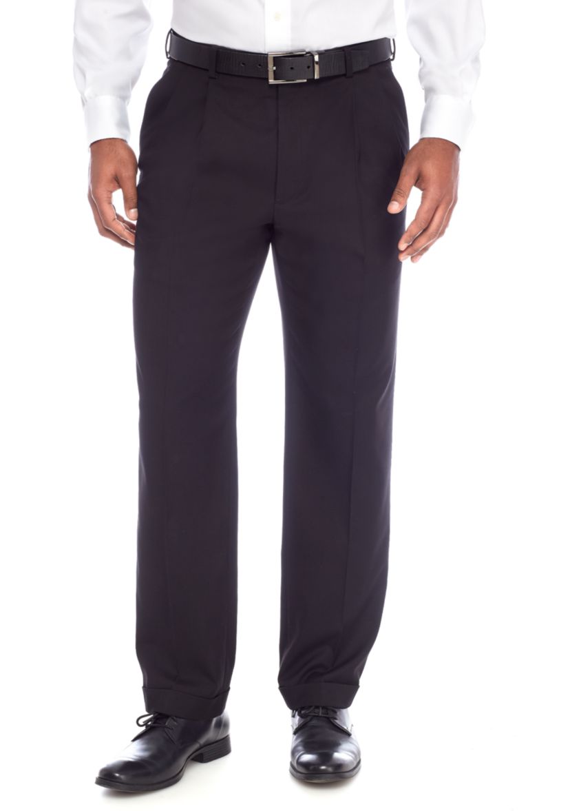 Big & Tall Black Solid Stretch Pants  