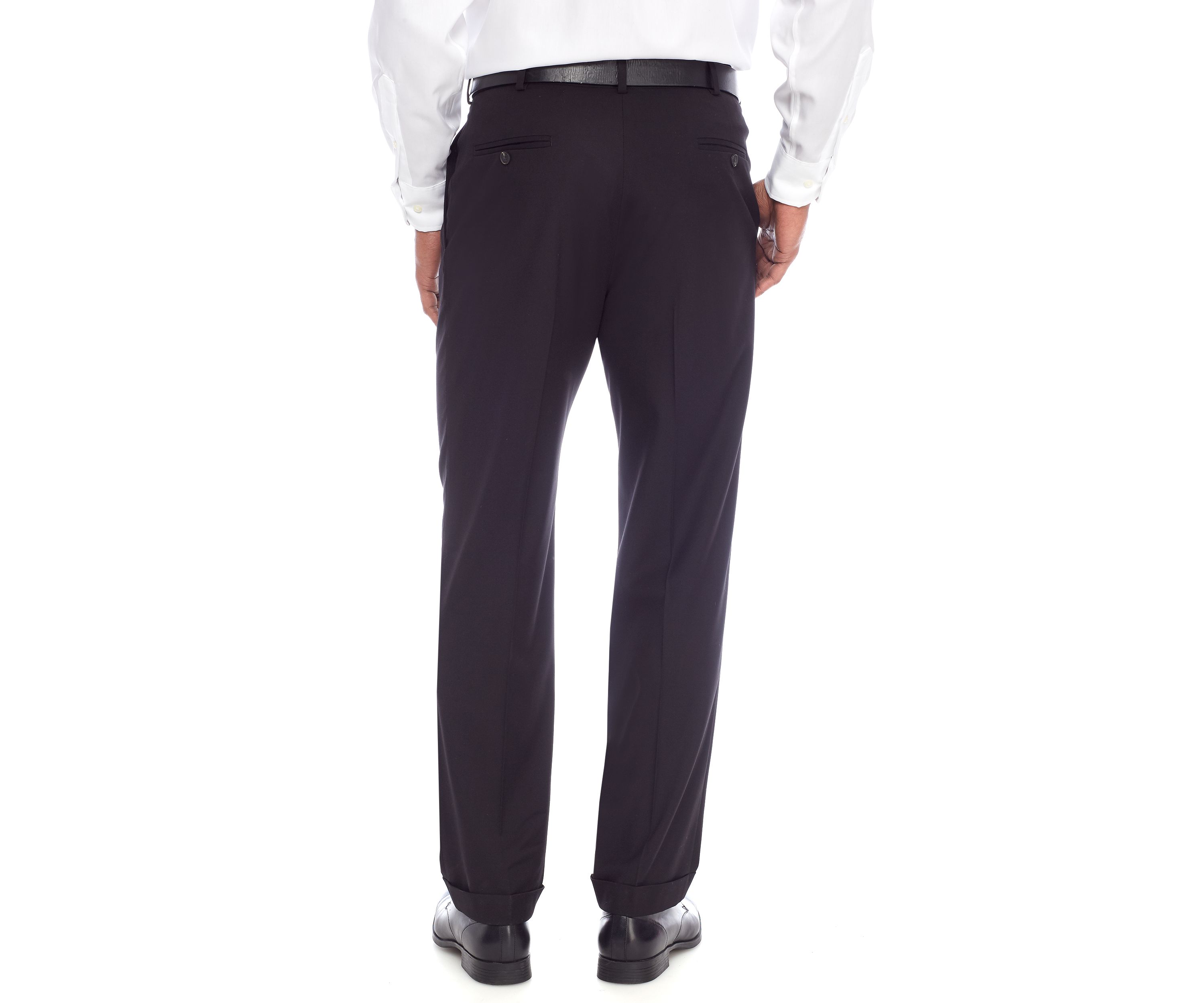 Big & Tall Black Solid Stretch Pants  
