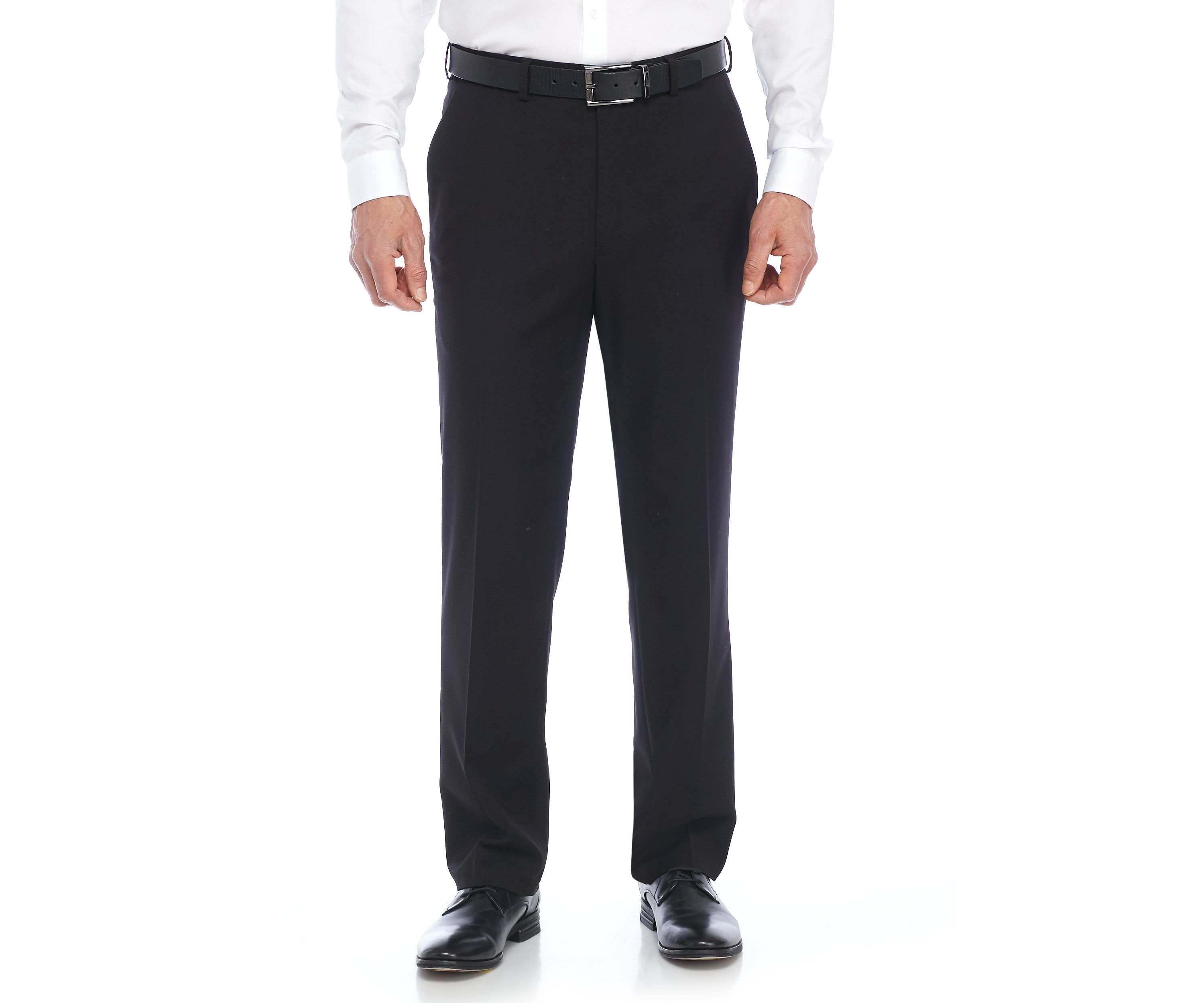 Solid Flat Front Stretch Pants