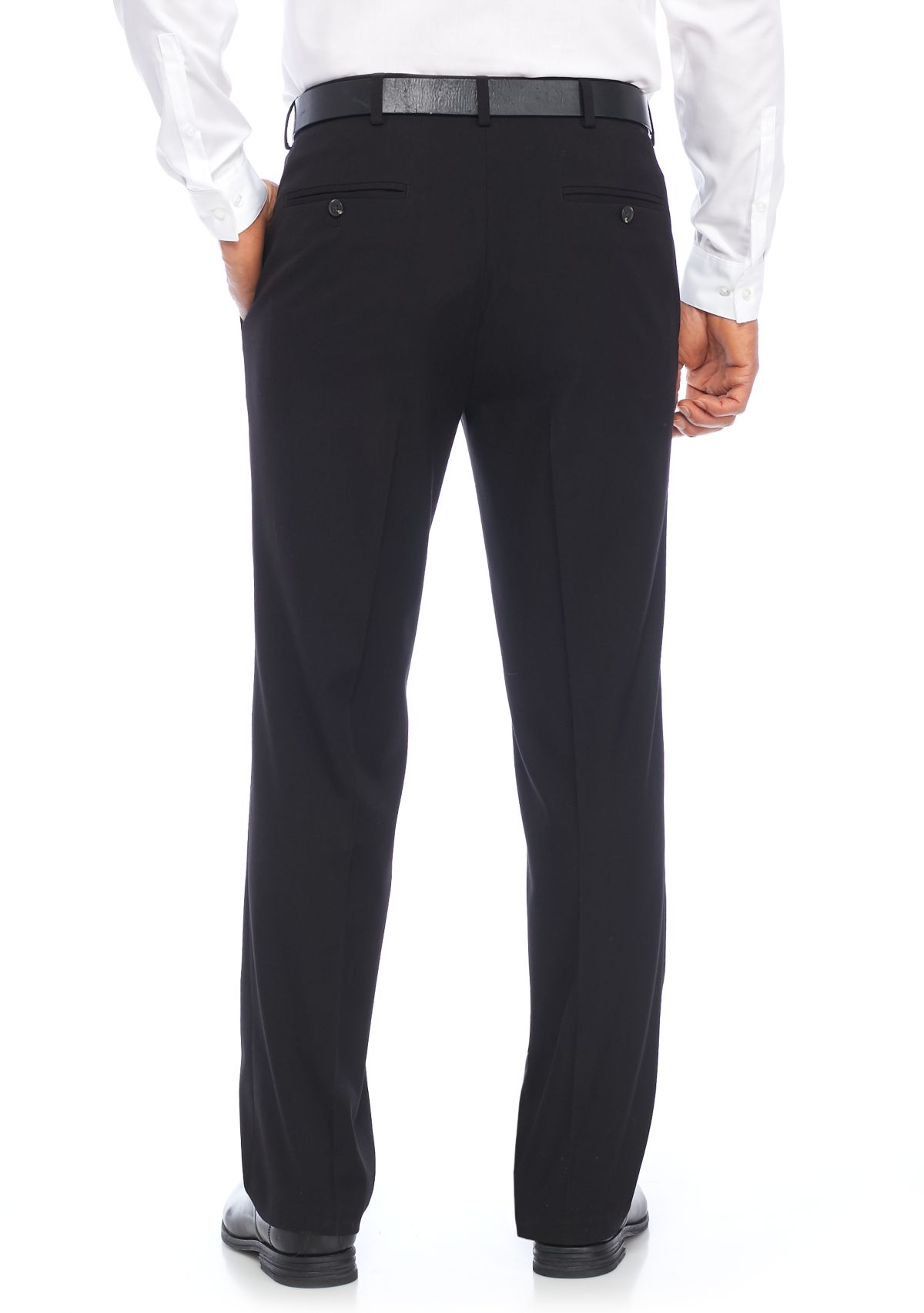 Solid Flat Front Stretch Pants