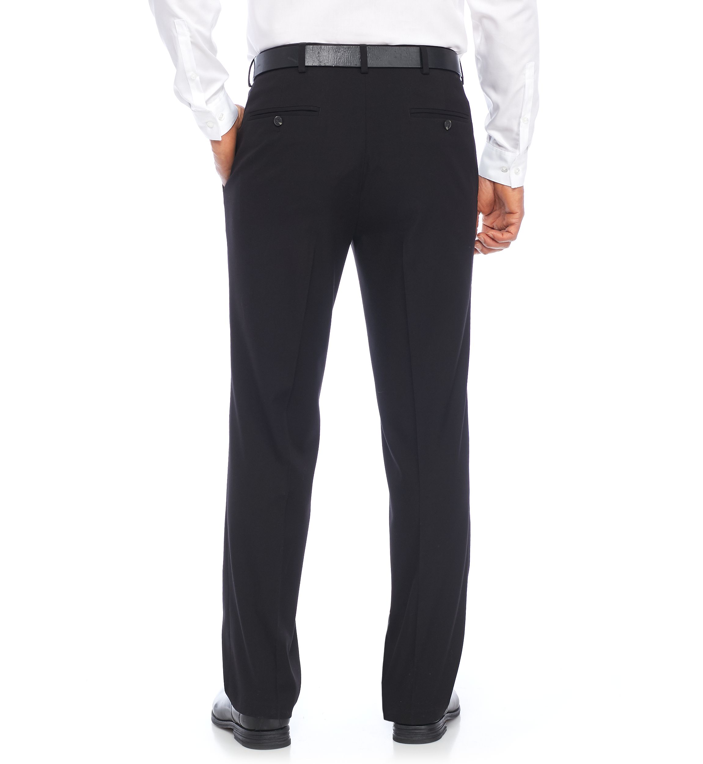 Solid Flat Front Stretch Pants
