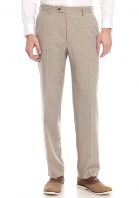 Saddlebred® Classic-Fit Flat Front Tan Plaid Suit Separate Pants | belk