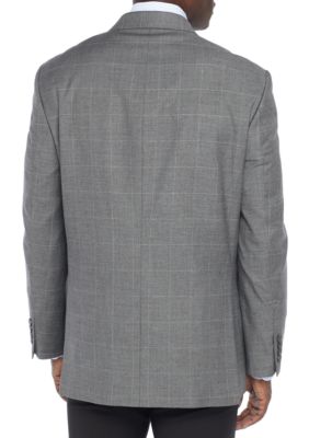 Windowpane Stretch Suit Coat