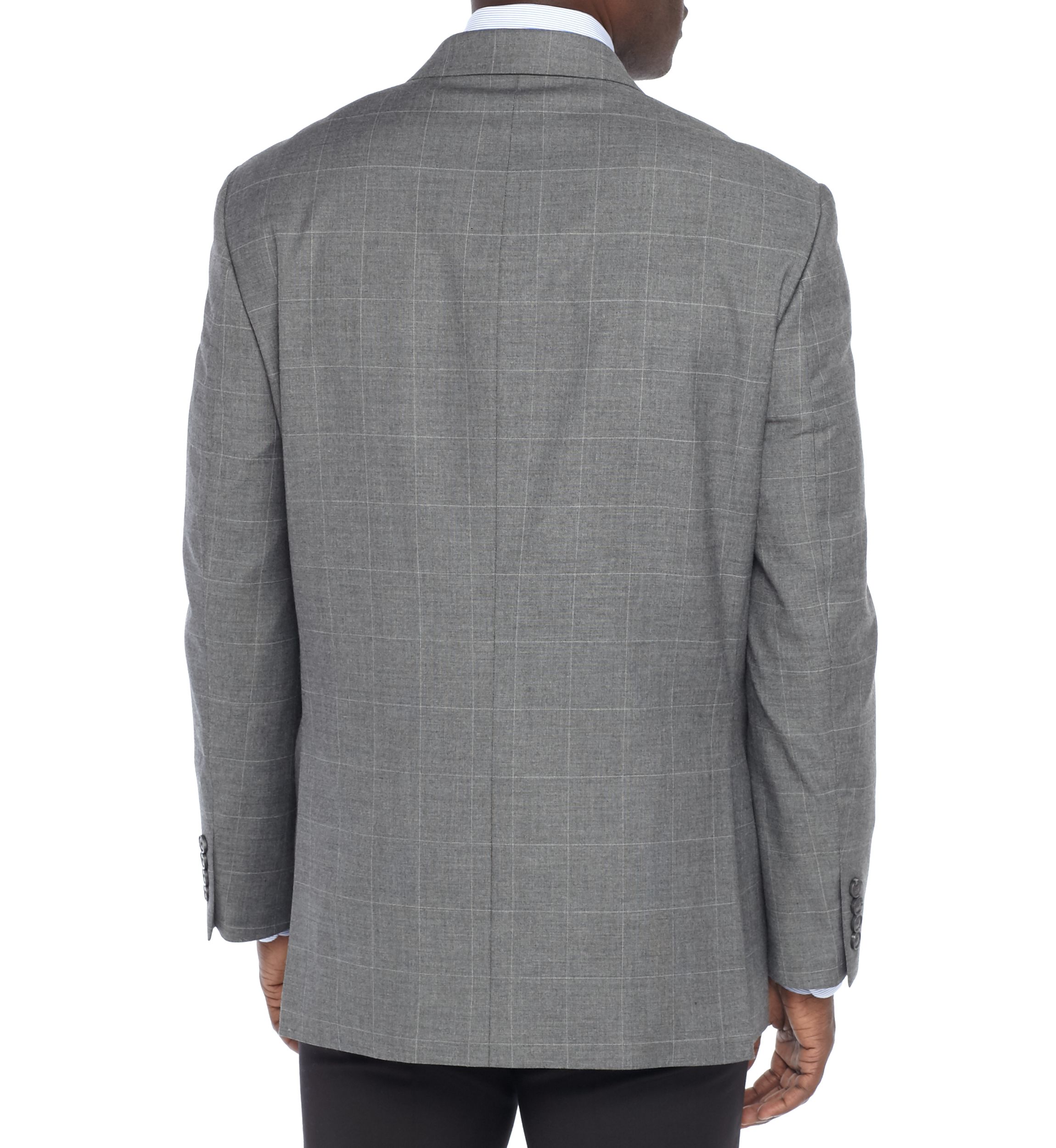 Windowpane Stretch Suit Coat