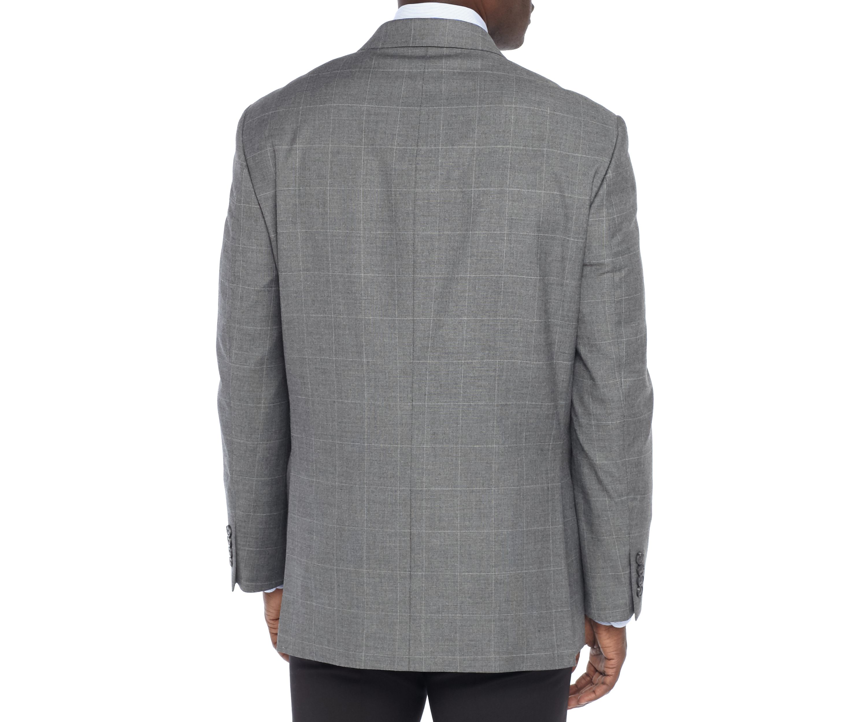 Windowpane Stretch Suit Coat
