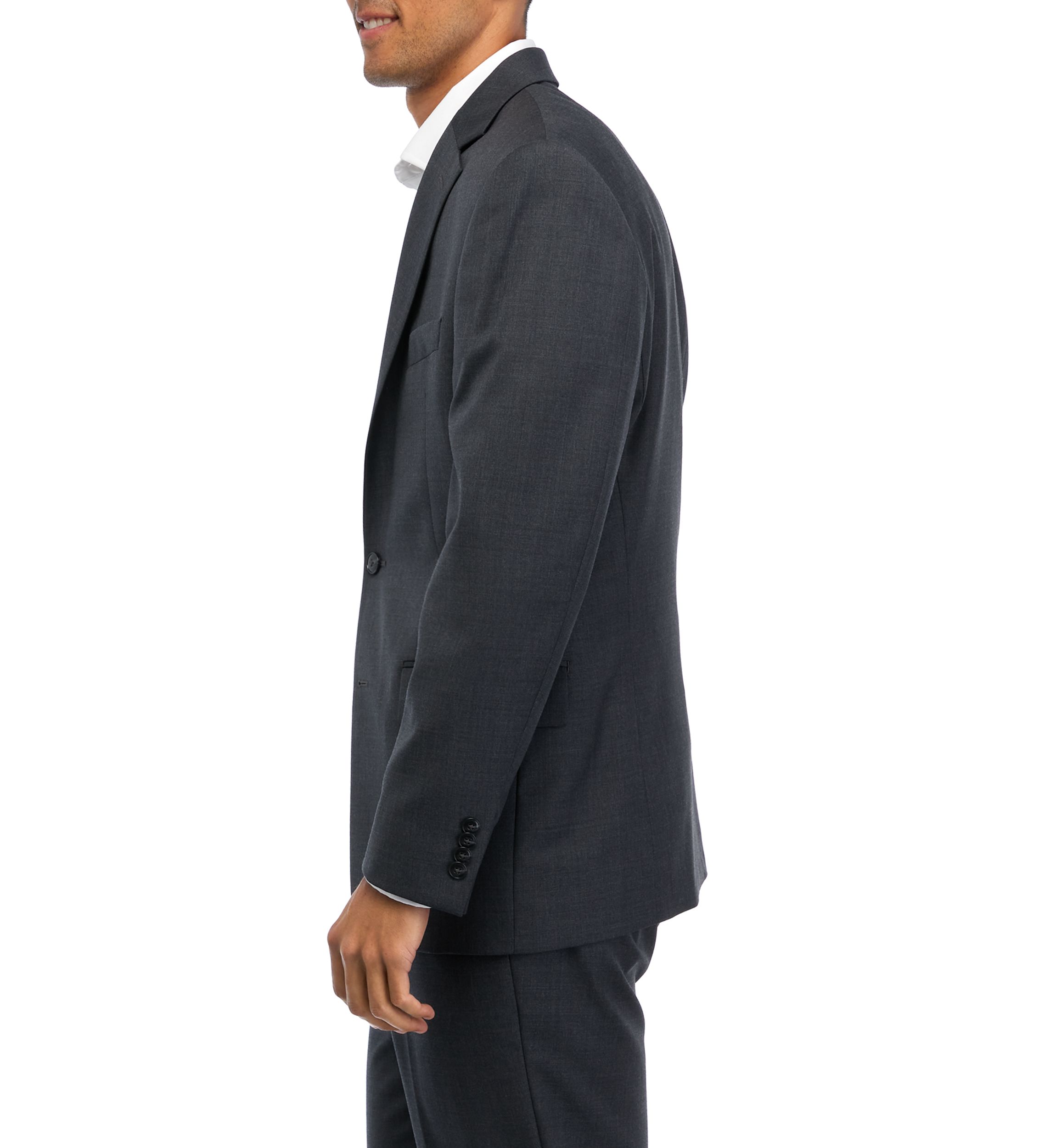 Gray Solid Suit Coat 